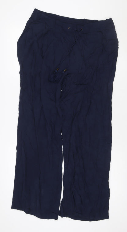 Marks and Spencer Women Blue UK 16 Harem Wide Leg Drawstring Trousers
