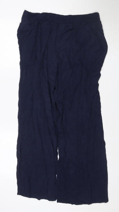 Marks and Spencer Women Blue UK 16 Harem Wide Leg Drawstring Trousers