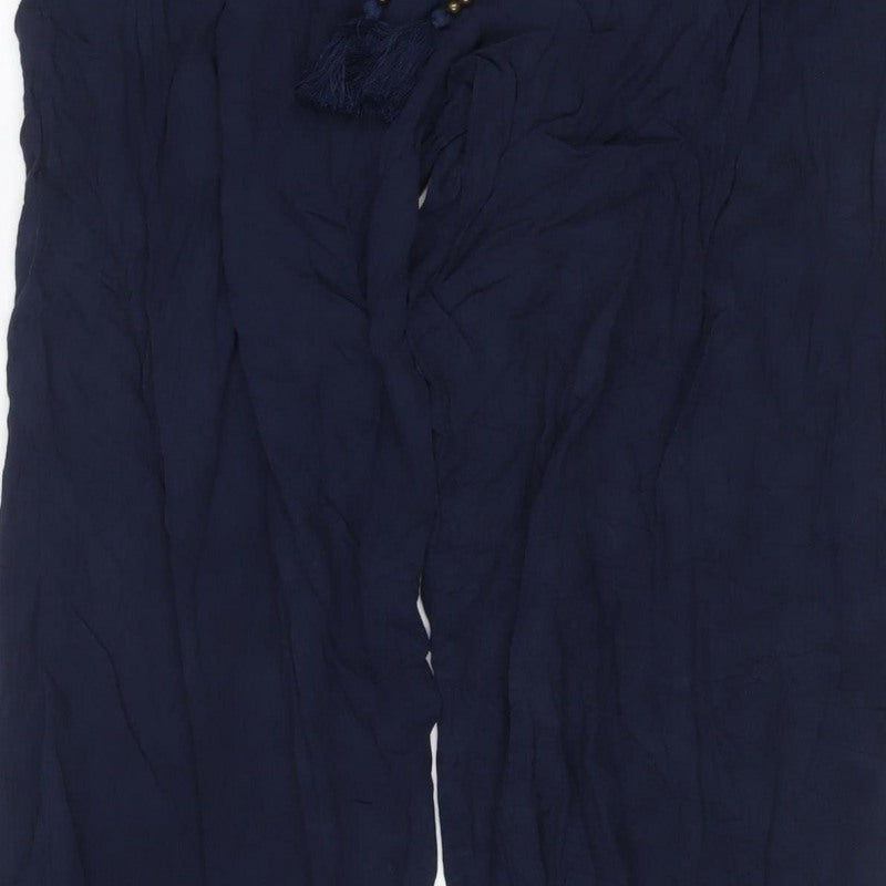 Marks and Spencer Women Blue UK 16 Harem Wide Leg Drawstring Trousers