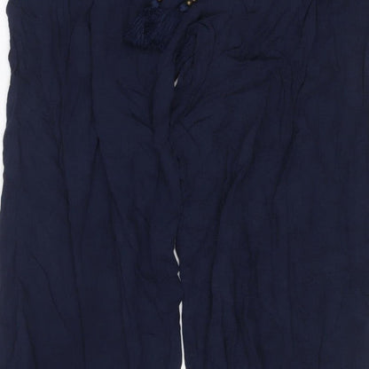 Marks and Spencer Women Blue UK 16 Harem Wide Leg Drawstring Trousers
