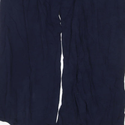 Marks and Spencer Women Blue UK 16 Harem Wide Leg Drawstring Trousers