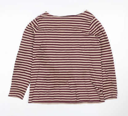 Tulchan Women’s Multicoloured Stripe Jersey Boat Neck Top UK 12