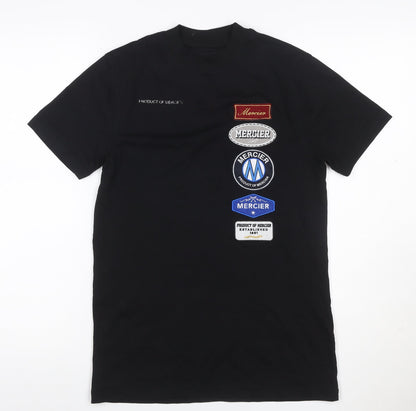 Mercier Men's Black XS Crew Neck Logo Patch Short Sleeve T-Shirt