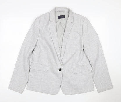 Marks and Spencer Women's Grey UK 12 Lined Single-Breasted Blazer