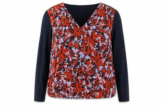 Marks and Spencer Women Multicoloured UK 16 Floral Wrap Blouse Long Sleeve