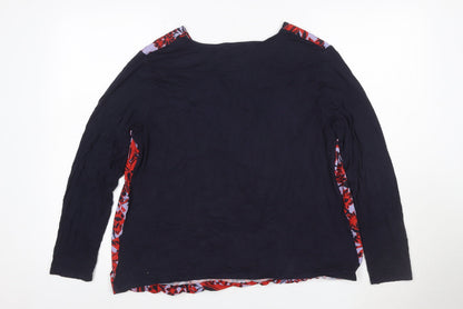 Marks and Spencer Women Multicoloured UK 16 Floral Wrap Blouse Long Sleeve