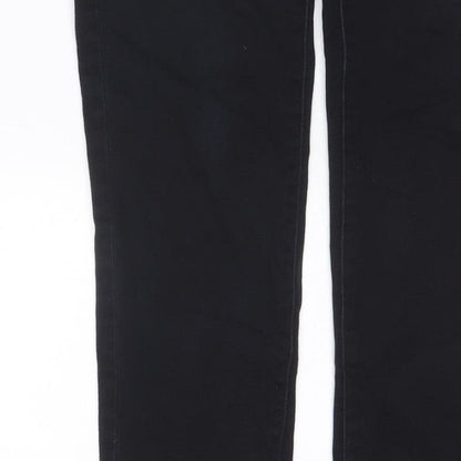 Next Women’s Black Skinny Jeans UK 10 Regular Zip Detail