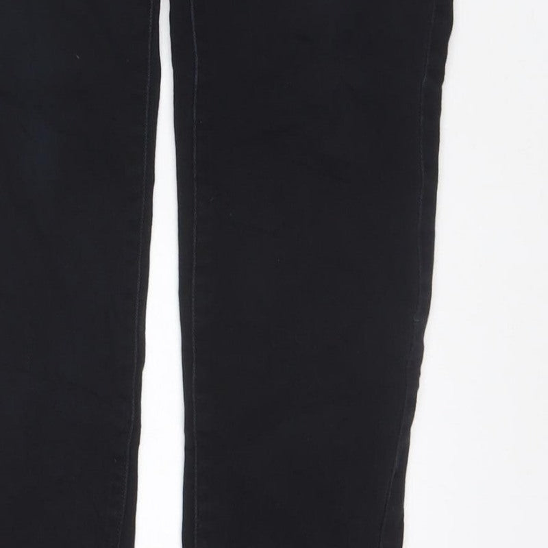 Next Women’s Black Skinny Jeans UK 10 Regular Zip Detail