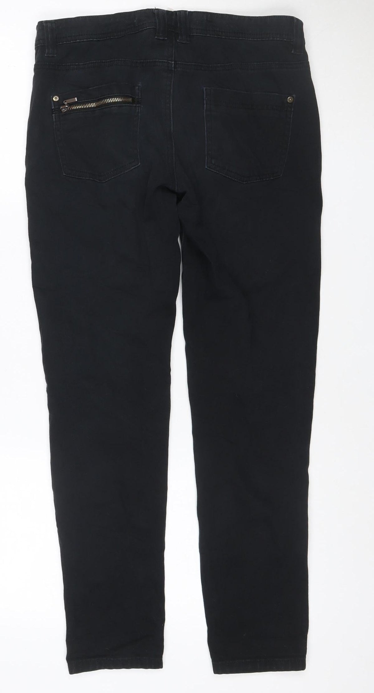 Next Women’s Black Skinny Jeans UK 10 Regular Zip Detail