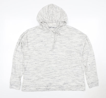 BODY Women Grey Size 14 Marl Hoodie Drawstring Pockets