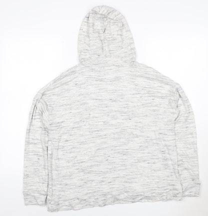 BODY Women Grey Size 14 Marl Hoodie Drawstring Pockets