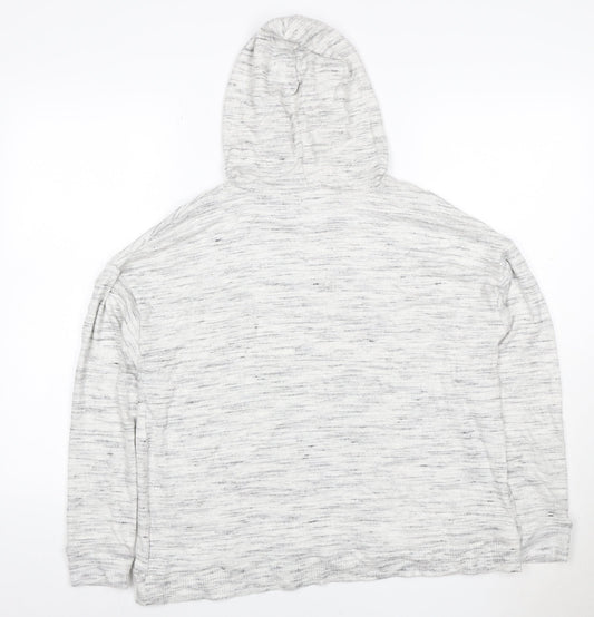 BODY Women Grey Size 14 Marl Hoodie Drawstring Pockets