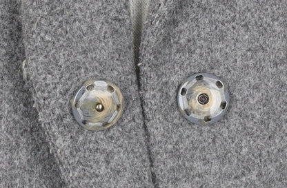 Topshop Women Grey UK 10 Long Wool Blend Overcoat Snap Front Pockets
