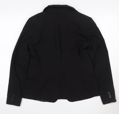 H&M Women’s Black UK 14 Slim Fit Lined Single Button Blazer