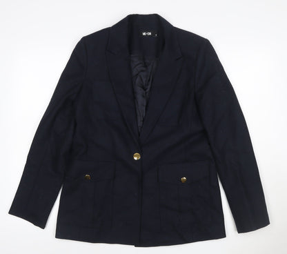 ME+EM Women’s Navy Size 10 Tailored Single-Breasted Blazer Gold Buttons