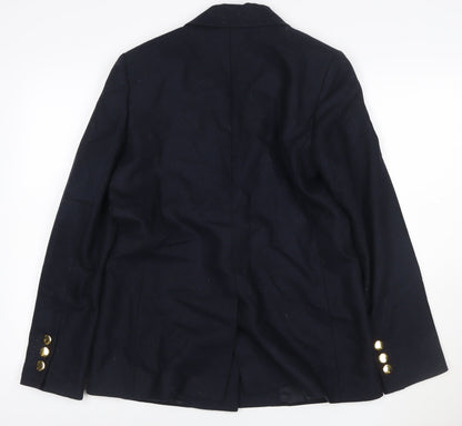 ME+EM Women’s Navy Size 10 Tailored Single-Breasted Blazer Gold Buttons