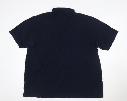 Cotton Traders Men’s Navy Blue 2XL Cotton Logo Short Sleeve Polo Shirt
