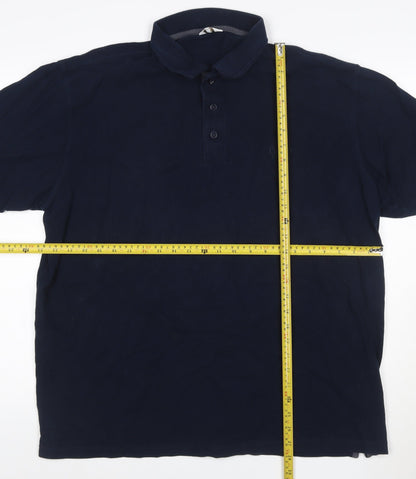 Cotton Traders Men’s Navy Blue 2XL Cotton Logo Short Sleeve Polo Shirt