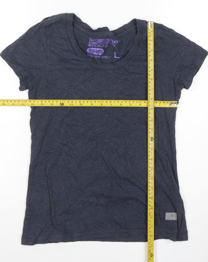 Superdry Women’s Blue L Basic Cotton Crew Neck Short Sleeve T-Shirt