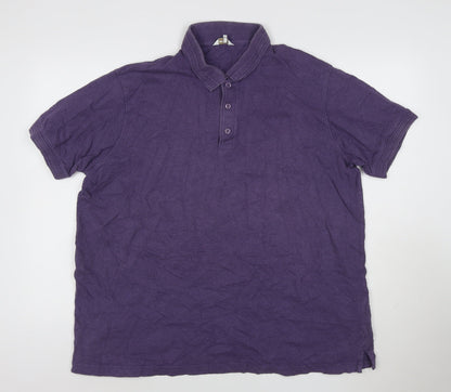 Cotton Traders Men’s Purple 2XL Organic Cotton Short Sleeve Polo