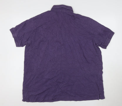 Cotton Traders Men’s Purple 2XL Organic Cotton Short Sleeve Polo