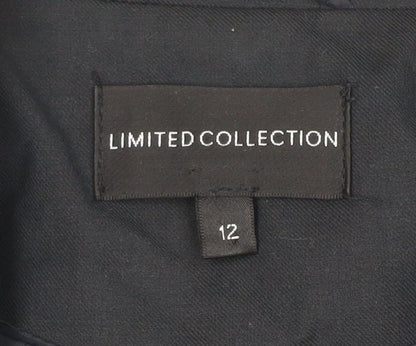 Marks & Spencer Women Black Size 12 Tailored Single-Breasted Blazer