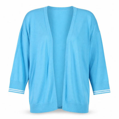 Hollister Women Blue M V-Neck Button Logo Knit Cardigan