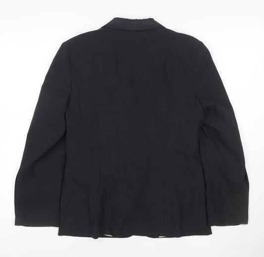 Skopes Women Black Size 8 Tailored Wool Blend 3 Button Blazer