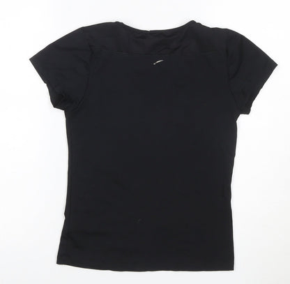 LA Gear Women Black UK 12 Athletic V-Neck Short Sleeve T-Shirt
