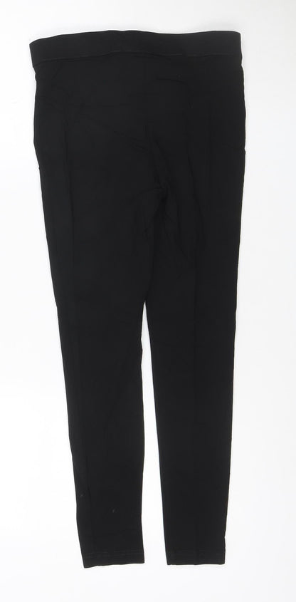 M&Co Women Black Size 8 Cropped Straight Stretch Trousers