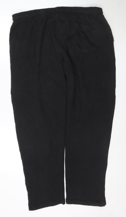 Slazenger Men’s Black 2XL Fleece Sweatpants Elastic Waist Zip Pockets