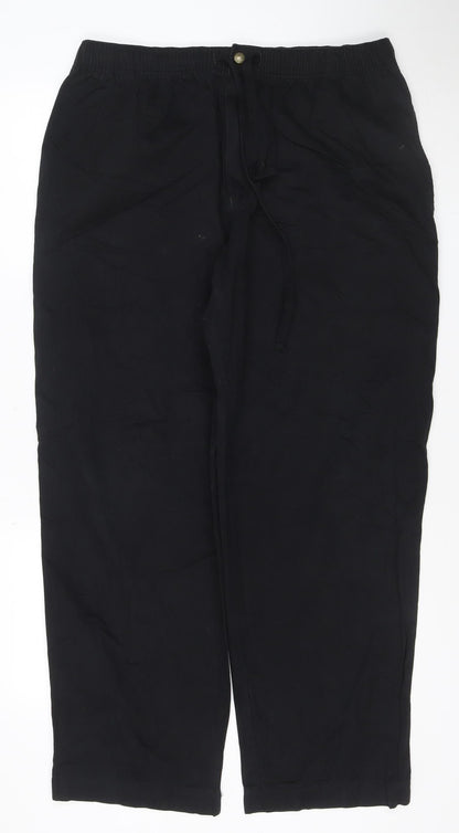 Marks & Spencer Men’s Black 36W 31L Cotton Straight Trousers
