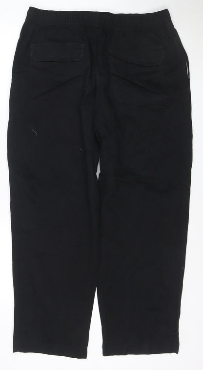 Marks & Spencer Men’s Black 36W 31L Cotton Straight Trousers