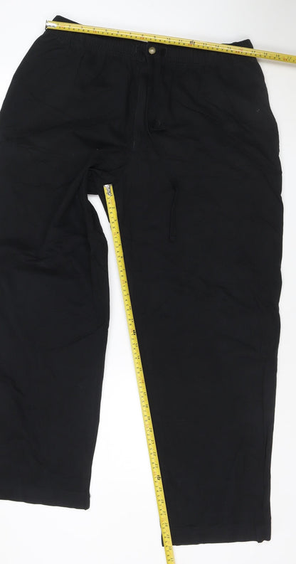 Marks & Spencer Men’s Black 36W 31L Cotton Straight Trousers