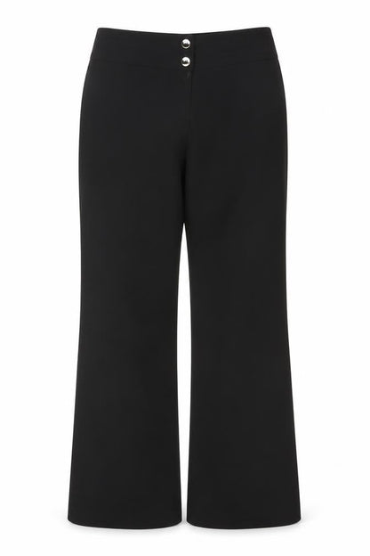 Front view of Collection Debenhams Women’s Black, size UK 10, Wide Leg Dress Trousers