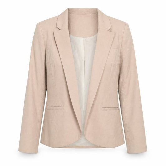Oasis Women Beige UK 8 Tailored Lined Notch Lapel Blazer Jacket