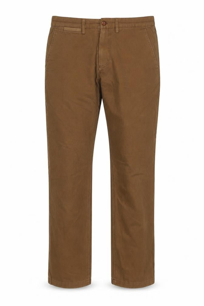 Fred Perry Men’s Brown 30R Cotton Chino Straight Trousers