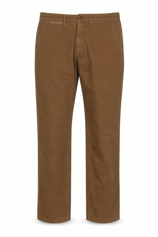 Fred Perry Men’s Brown 30R Cotton Chino Straight Trousers