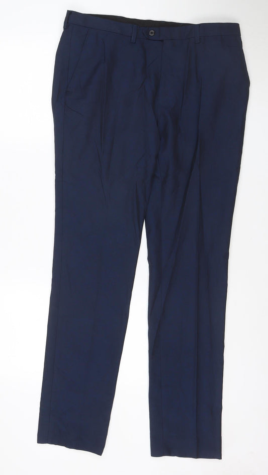 Next Tailoring Men’s Navy 34W 33L Skinny Fit Dress Trousers