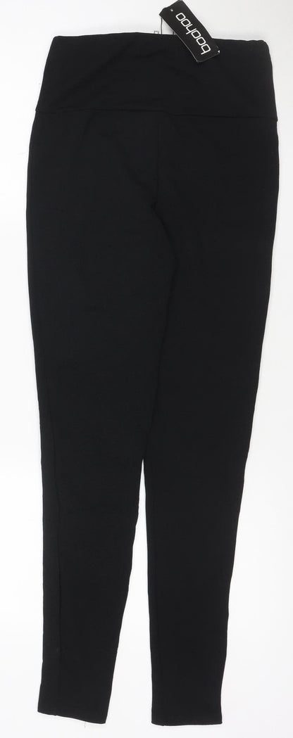 Boohoo Women's Black UK 6 Skinny Ankle Stretch Trousers Zip