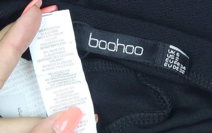 Boohoo Women's Black UK 6 Skinny Ankle Stretch Trousers Zip