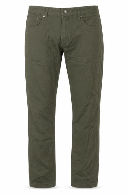 Mango Man Green 32in Regular Straight Stretch Cotton Trousers