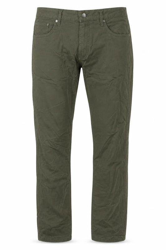 Mango Man Green 32in Regular Straight Stretch Cotton Trousers
