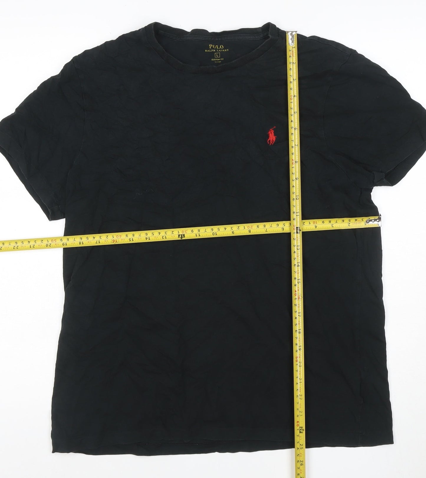 Polo Ralph Lauren Men’s Black L Custom Fit Logo Crew Neck T-Shirt