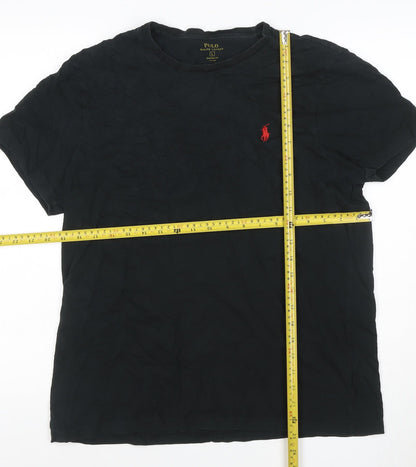 Polo Ralph Lauren Men’s Black L Custom Fit Logo Crew Neck T-Shirt