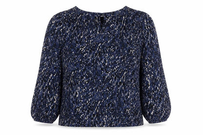 Kin by John Lewis Women’s Blue Animal Print Bell Sleeve Blouse Size 12