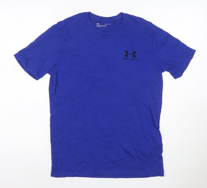 Under Armour Men's Blue Small Logo Short Sleeve Crew Neck T-Shirt