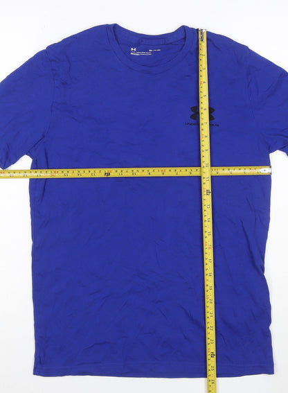 Under Armour Men's Blue Small Logo Short Sleeve Crew Neck T-Shirt
