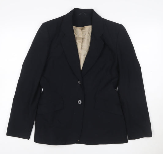 Additional front view of Principles Petite Women Black UK 10 Two Button Tailored Blazer Jacket
