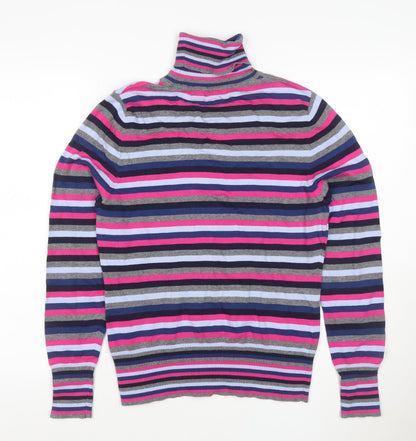 Next Women’s Multicoloured Stripe Roll Neck Knit Jumper UK 18